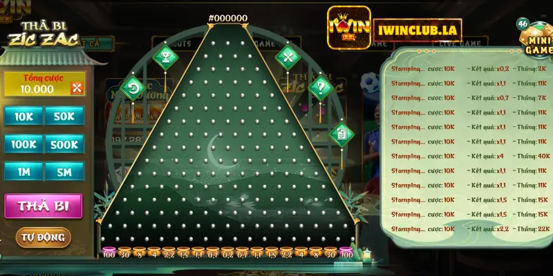 Thả Bi Zic Zac Iwin Club - Chơi Nhỏ Thắng Lắc Nhắc 1 Thả bi zic zac IWIN CLUB